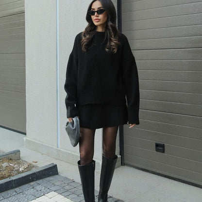 Ensemble en Laine Femme Élégant – Pull Oversize et Jupe Douce pour un Look Automnal Chic Vêtements pour femmes Electro Paris