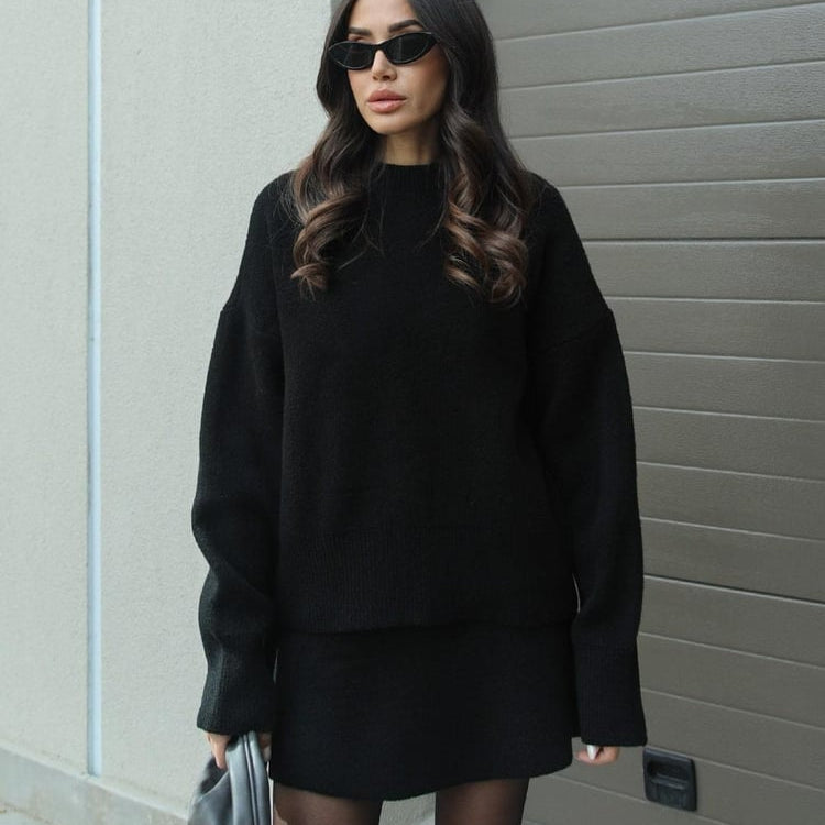 Ensemble en Laine Femme Élégant – Pull Oversize et Jupe Douce pour un Look Automnal Chic Vêtements pour femmes Electro Paris
