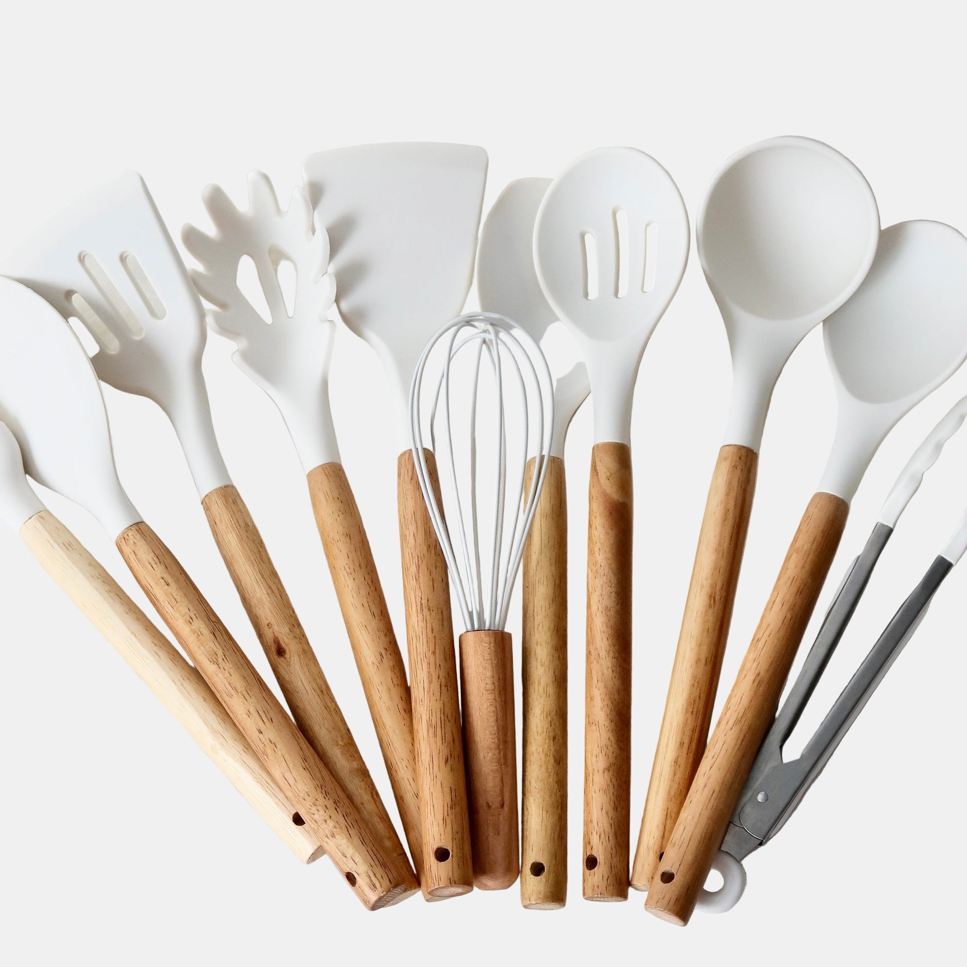 Ensemble Ustensiles de Cuisine en Silicone Ergonomiques – Matériel Pratique et Durable Ustensiles de cuisine Electro Paris Kit d'ustensiles Blanc