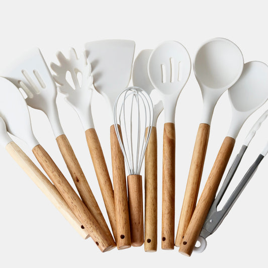 Ensemble Ustensiles de Cuisine en Silicone Ergonomiques – Matériel Pratique et Durable Ustensiles de cuisine Electro Paris Kit d'ustensiles Blanc