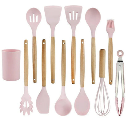Ensemble Ustensiles de Cuisine en Silicone Ergonomiques – Matériel Pratique et Durable Ustensiles de cuisine Electro Paris Kit d'ustensiles avec boîte Rose