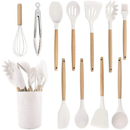 Ensemble Ustensiles de Cuisine en Silicone Ergonomiques – Matériel Pratique et Durable Ustensiles de cuisine Electro Paris Kit d'ustensiles avec boîte Blanc