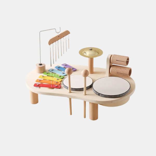 Ensemble d'Instruments de Musique en Bois pour Tout-Petits – Jouets à Percussion pour le Développement Précoce Instruments de musique pour enfants Electro Paris