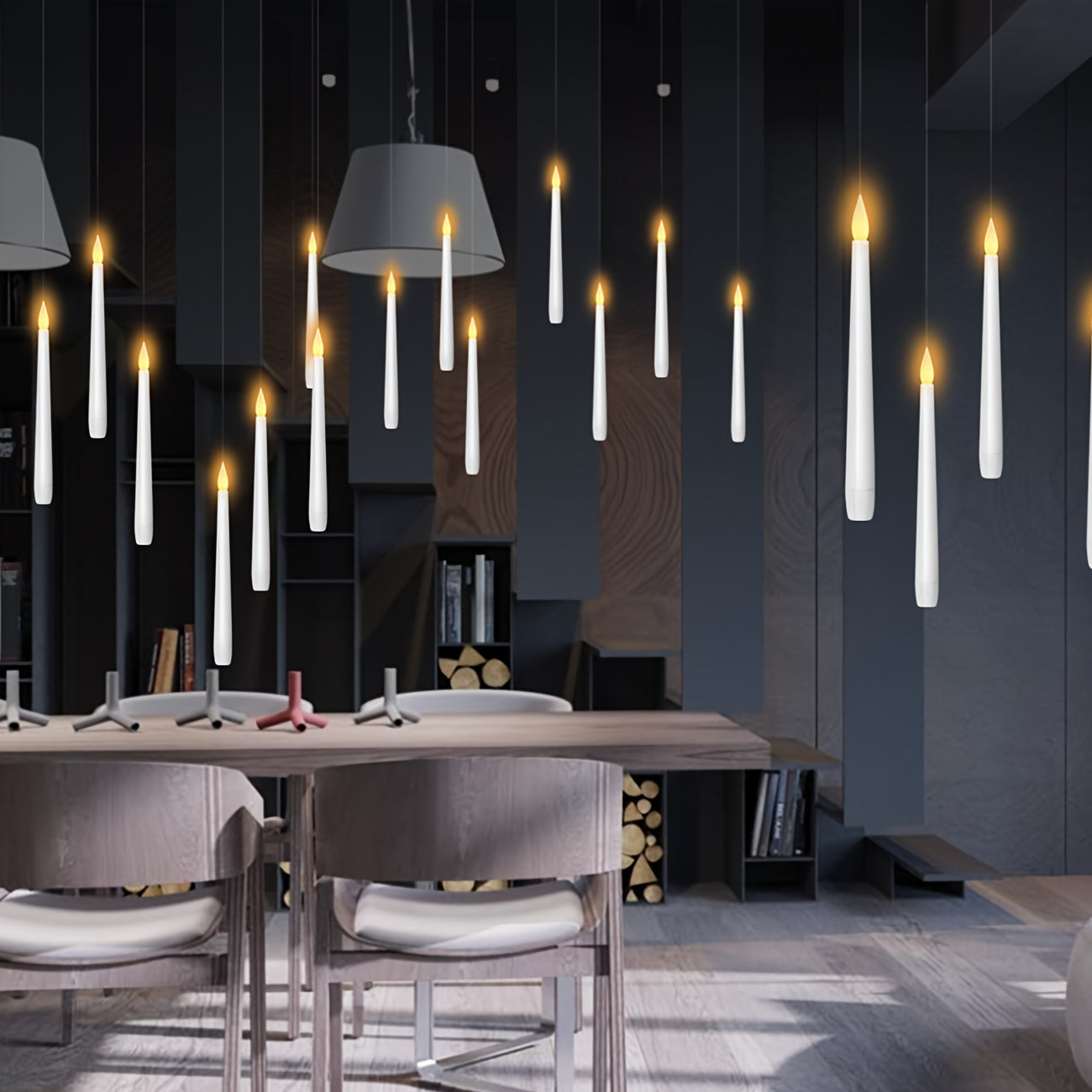 Bougies Flottantes LED avec Télécommande – 12 Bougies Suspendues à Piles pour Décor de Fête Bougies LED Electro Paris