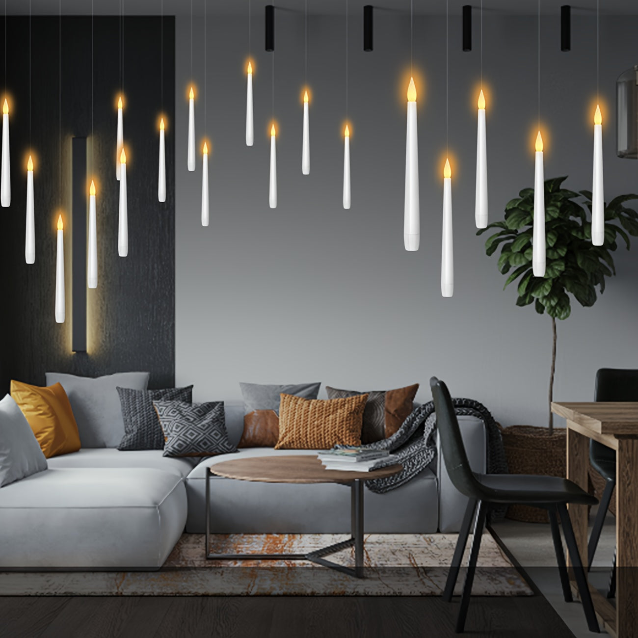 Bougies Flottantes LED avec Télécommande – 12 Bougies Suspendues à Piles pour Décor de Fête Bougies LED Electro Paris