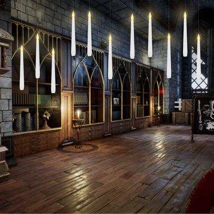 Bougies Flottantes LED avec Télécommande – 12 Bougies Suspendues à Piles pour Décor de Fête Bougies LED Electro Paris Lumière blanche chaude 12pcs