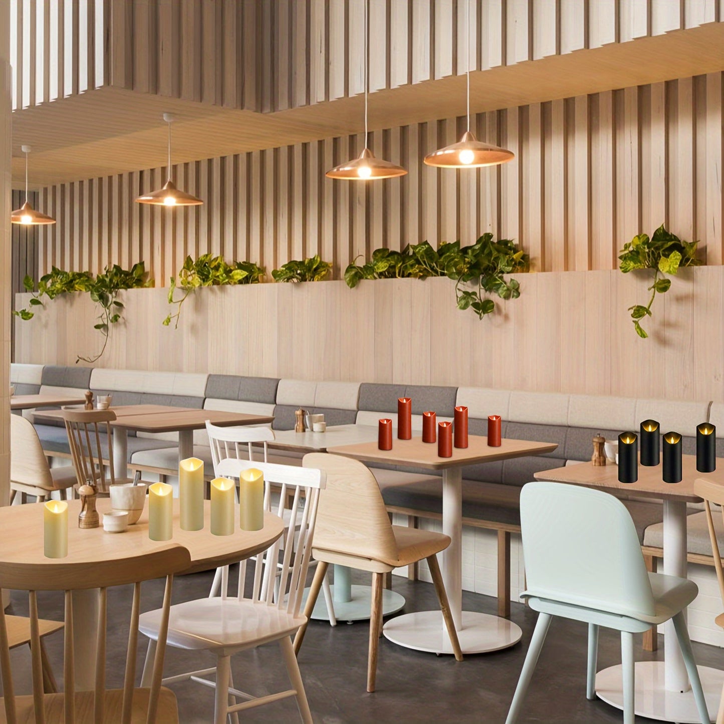 Ensemble de 5 Bougies LED Noires Sans Flamme – Décoration Intérieure Élégante Bougies LED Electro Paris