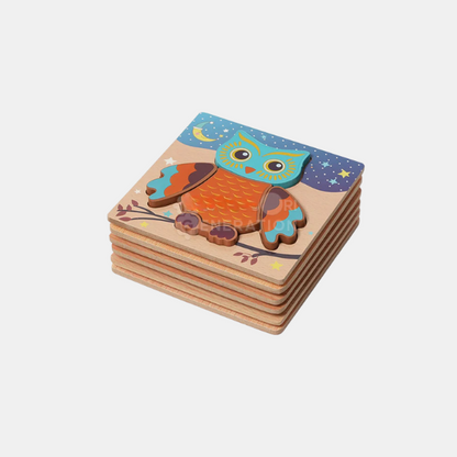 Ensemble de 6 Puzzles en Bois à Tenons pour Tout-Petits – Jouet d'Éveil Éducatif avec Boutons Casse-têtes Electro Paris