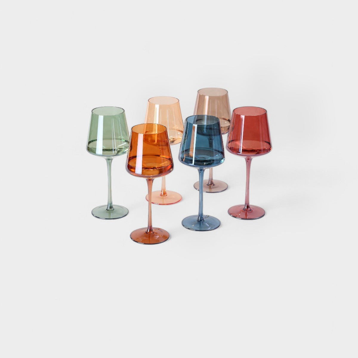 Ensemble de 6 Verre à Pied Artisanaux Colorés – Élégance pour Dîner Verres à vin Electro Paris Default