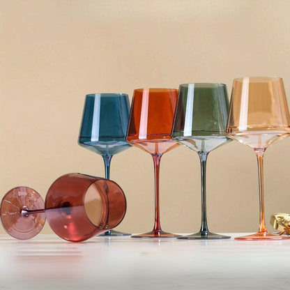 Ensemble de 6 Verre à Pied Artisanaux Colorés – Élégance pour Dîner Verres à vin Electro Paris