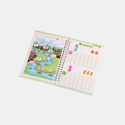 Ensemble de Cahiers de Calligraphie Magiques – Cahier d'Écriture Réutilisable pour la Maternelle Cadres photo Electro Paris Livre des nombres