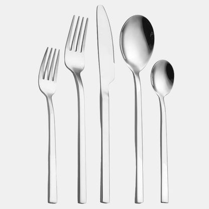 Ensemble de Couverts de Table Modernes en Acier Inoxydable – 30 Pièces Élégantes Couverts Electro Paris Argent 25 pièces