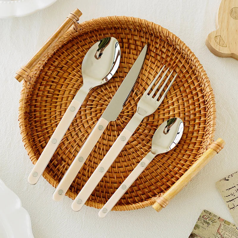 Service de Couverts Style Bistro pour 6 Personnes – Ménagère 24 Pièces en Acier Inoxydable Ensembles de couverts Electro Paris