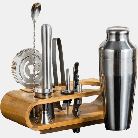 Ensemble de Mixologie en Acier Inoxydable de 10 Pièces pour Cocktails à Domicile Articles de bar Electro Paris Argent
