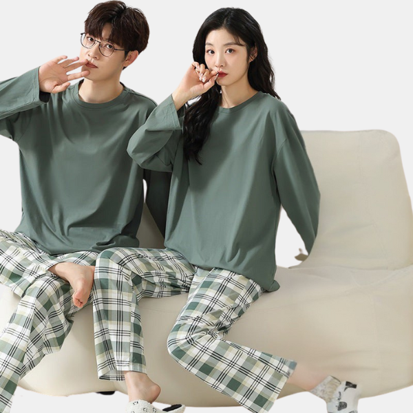 Ensemble de Pyjamas Assortis pour Couples en Coton Couple Sleepwear Electro Paris M M