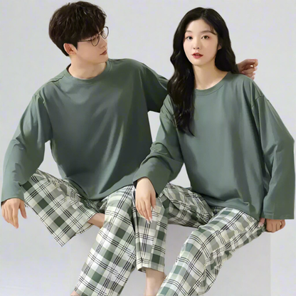Ensemble de Pyjamas Assortis pour Couples en Coton Couple Sleepwear Electro Paris