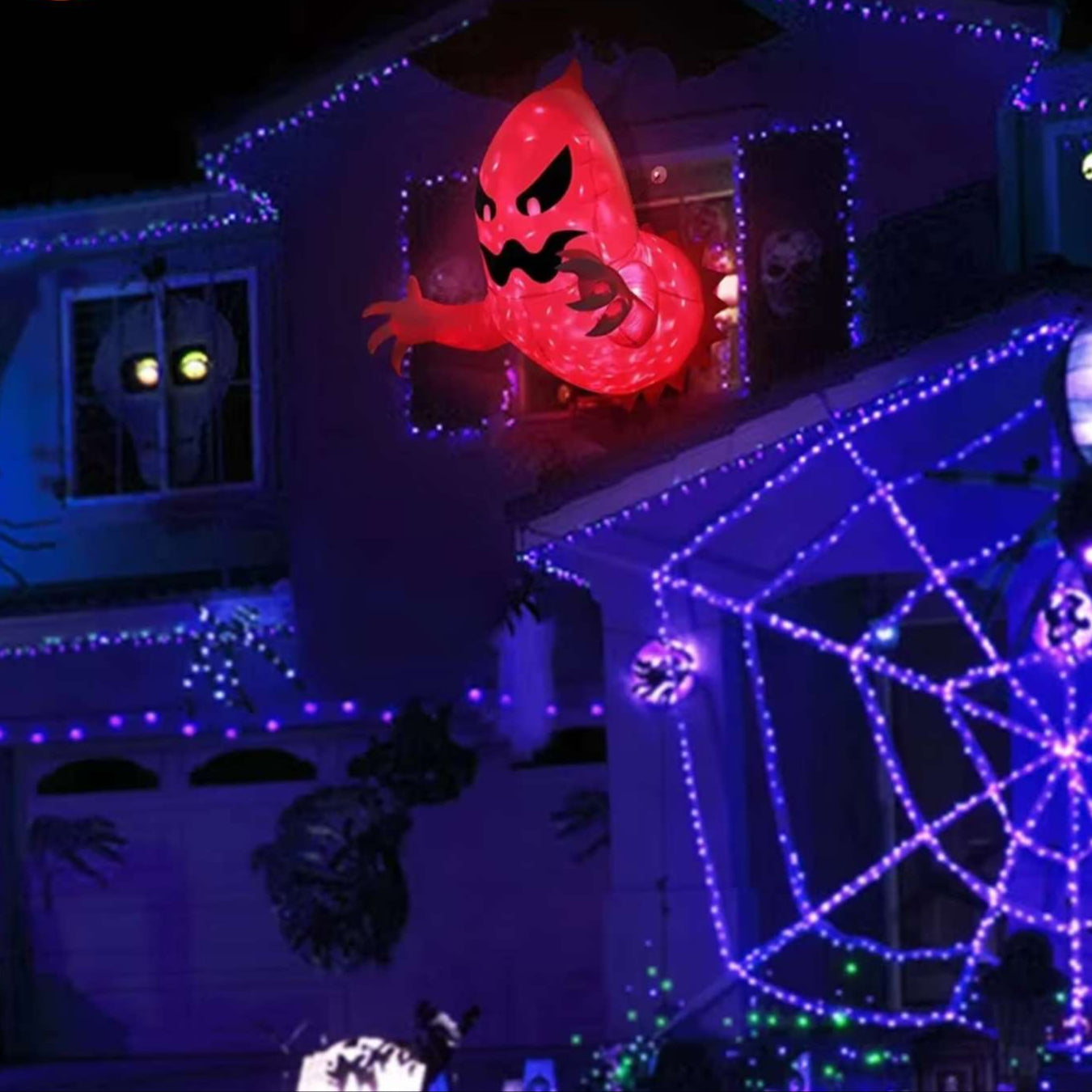 Fantôme Gonflable avec Lumières LED pour Halloween – Grande Décoration de Jardin Extérieur Décorations gonflables Electro Paris