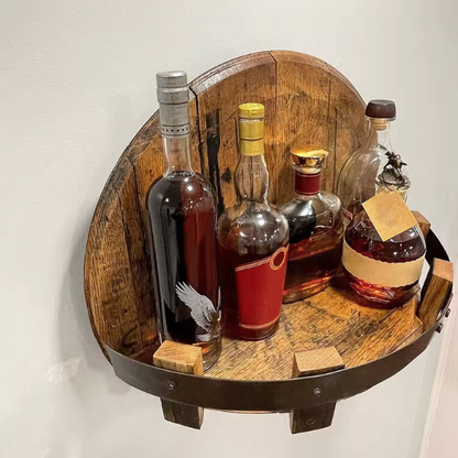 Étagère Bar Rustique en Bois – Design Fût de Whisky Electro Paris