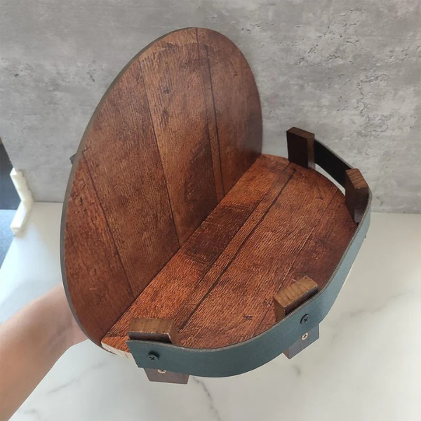 Étagère Bar Rustique en Bois – Design Fût de Whisky Electro Paris