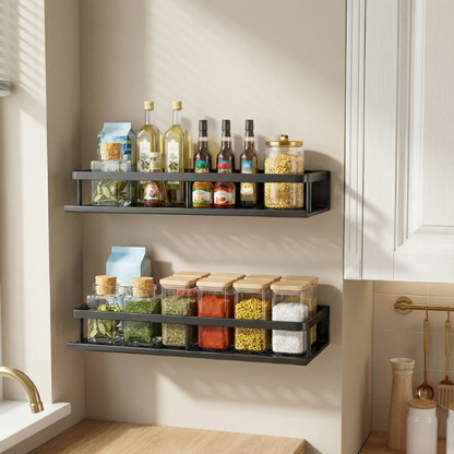 Étagère Murale de Cuisine – Métal Noir Moderne Kitchenware Electro Paris 50 cm