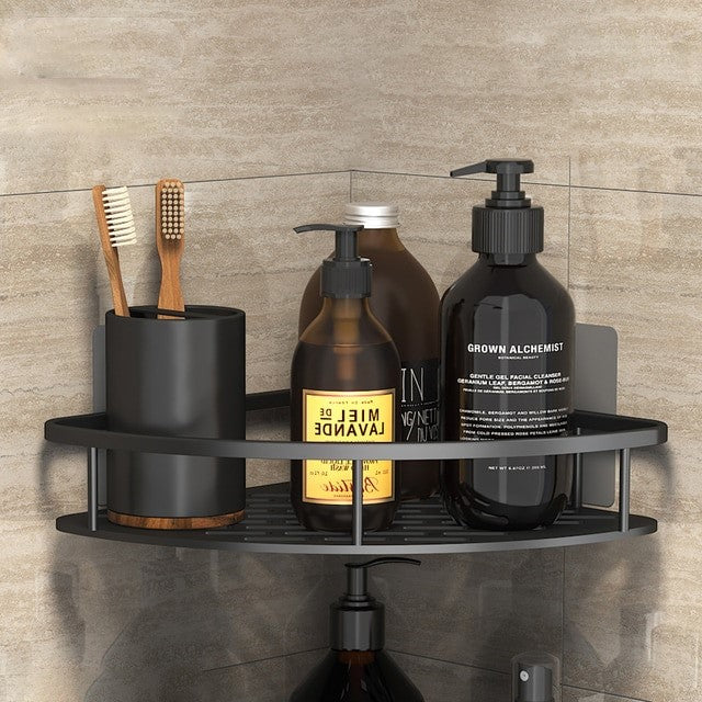 Étagère de Douche d'Angle Noire en Acier Inoxydable – Organisateur de Salle de Bain pour Shampoing Étagères de salle de bain Electro Paris