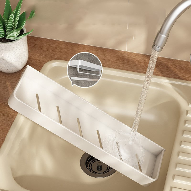 Étagère de Douche Blanche avec Crochets – Organisateur de Salle de Bain Moderne Sans Perçage Rangement et organisation de salle de bain Electro Paris