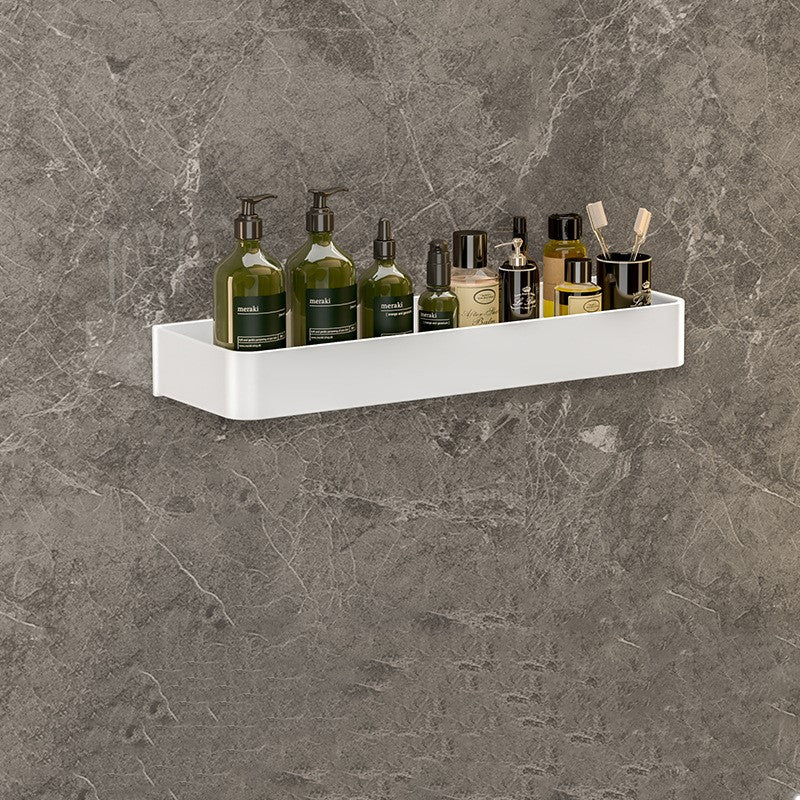Étagère de Salle de Bain Blanche avec Crochets – Organisateur de Douche 40cm Sans Perçage Étagères de salle de bain Electro Paris