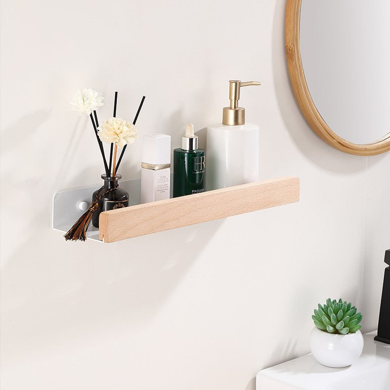 Étagère Murale en Bois pour Salle de Bain – Porte-Douche Blanc Sans Perçage Étagères de salle de bain Electro Paris