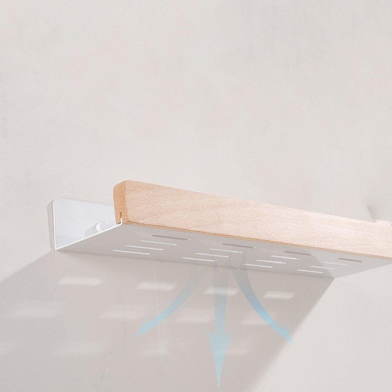 Étagère Murale en Bois pour Salle de Bain – Porte-Douche Blanc Sans Perçage Étagères de salle de bain Electro Paris