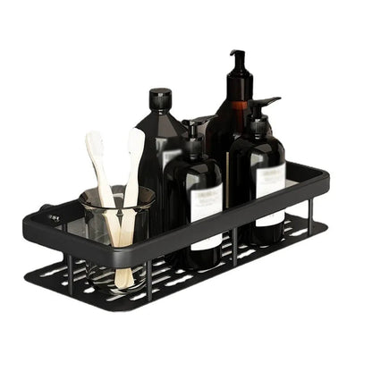 Étagère de Salle de Bain Autocollante – Organisateur de Douche en Aluminium Sans Perçage Étagères de salle de bain Electro Paris Noir Large Bord