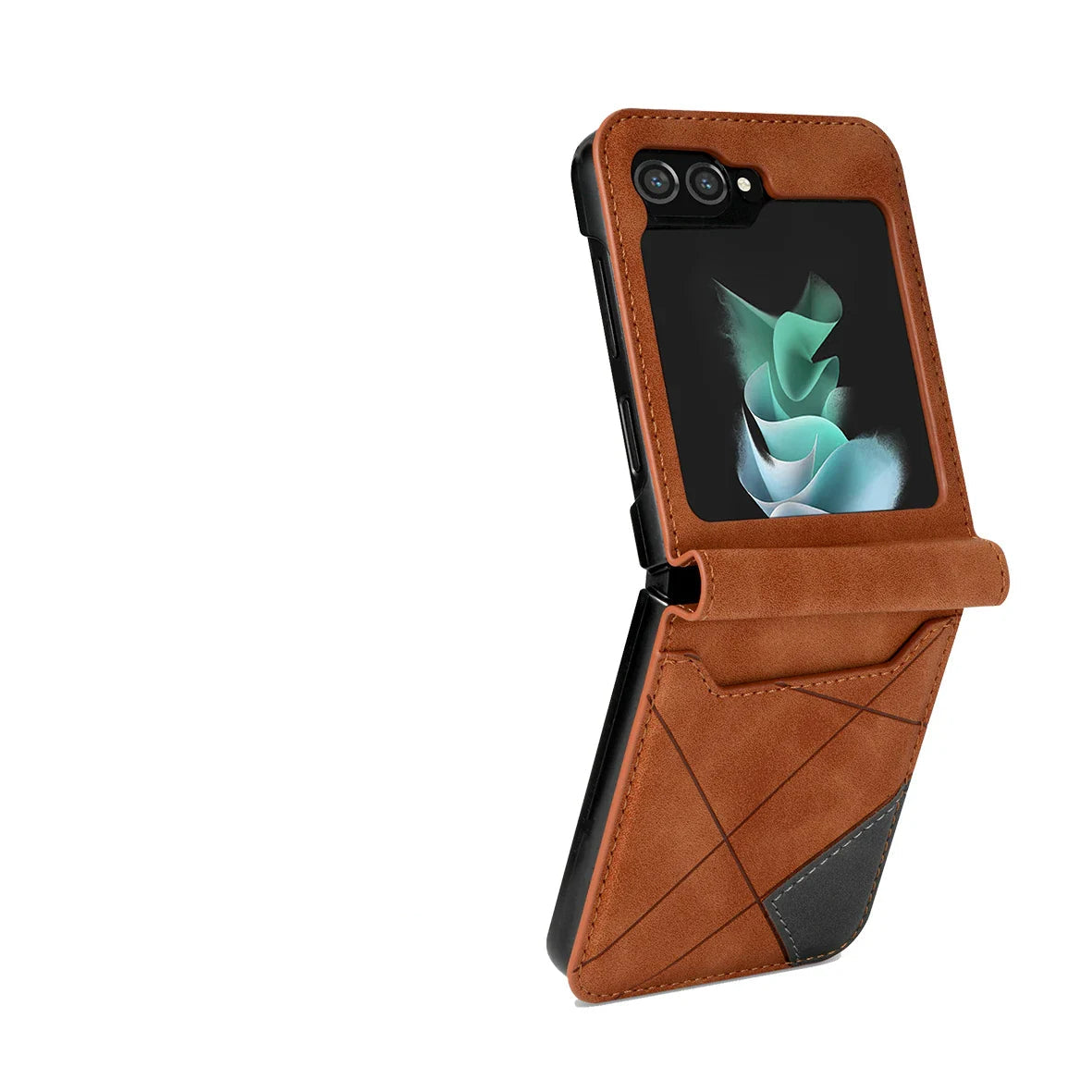 Coque De Téléphone – Étui Portefeuille En Cuir Pour Samsung Galaxy Z Flip Protection 360° Coques et étuis de téléphone mobile Electro Paris Marron Galaxy Z Flip 3