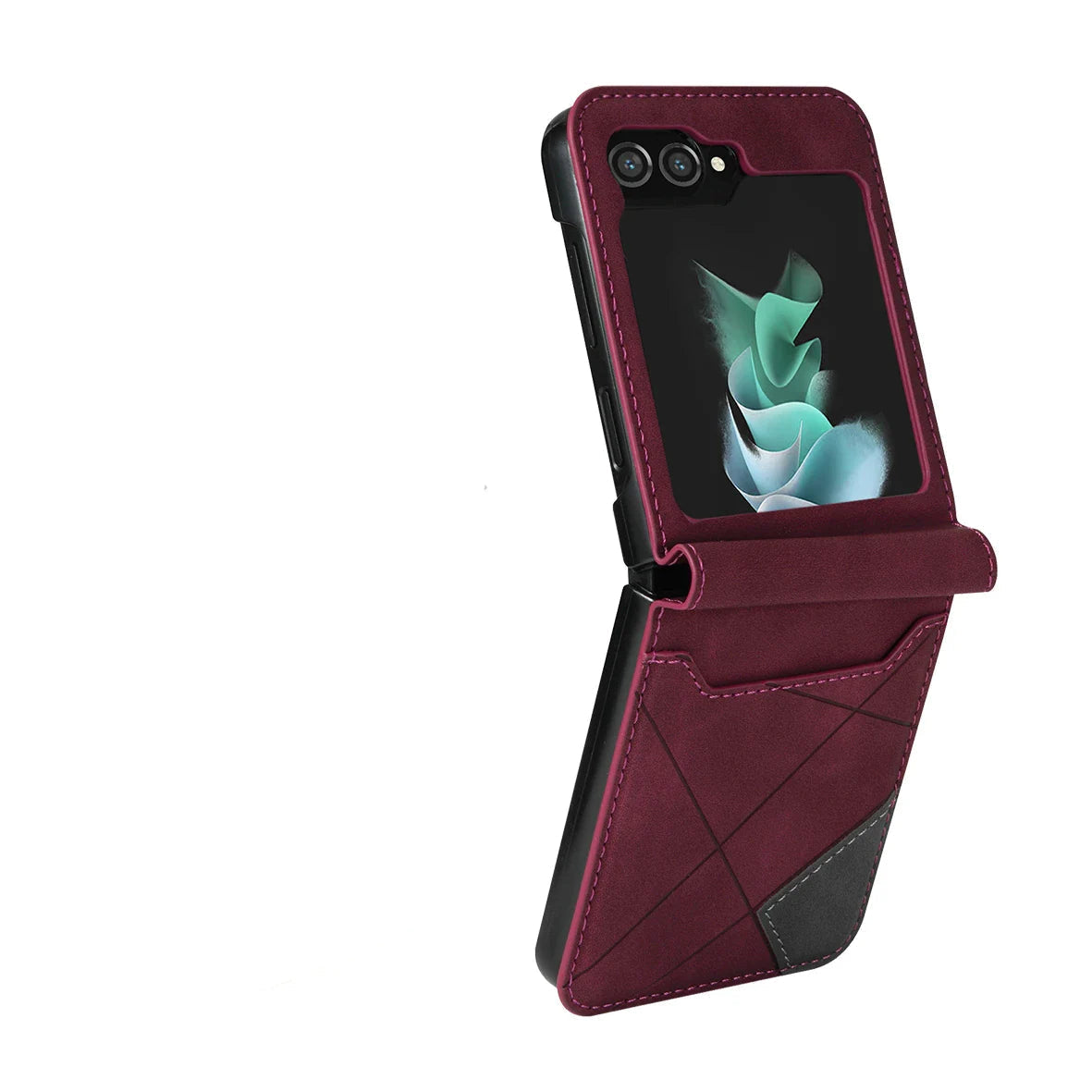 Coque De Téléphone – Étui Portefeuille En Cuir Pour Samsung Galaxy Z Flip Protection 360° Coques et étuis de téléphone mobile Electro Paris Rouge Galaxy Z Flip 3