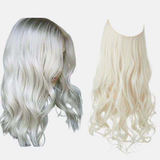 Extensions de Cheveux Invisibles – Volume Naturel Multicolore groep1 Electro Paris Blond platine 35 CM
