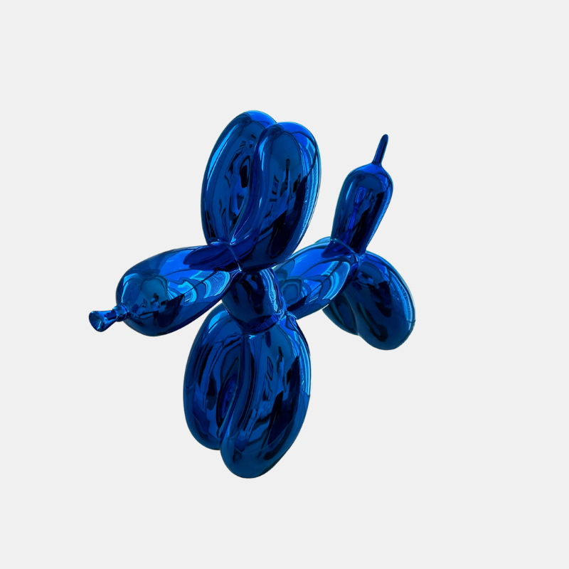 Figurine Chien Ballon Ludique – Sculpture en Résine pour Maison & Bureau Sculptures Electro Paris Bleu 4x4x1.5 inches (10x10x4cm)