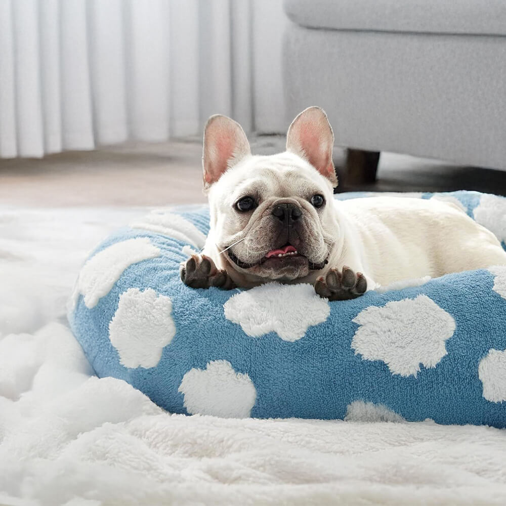 Panier Orthopédique pour Animaux avec Motif Floral Élégant à Damier Pet Beds & Cushions Electro Paris