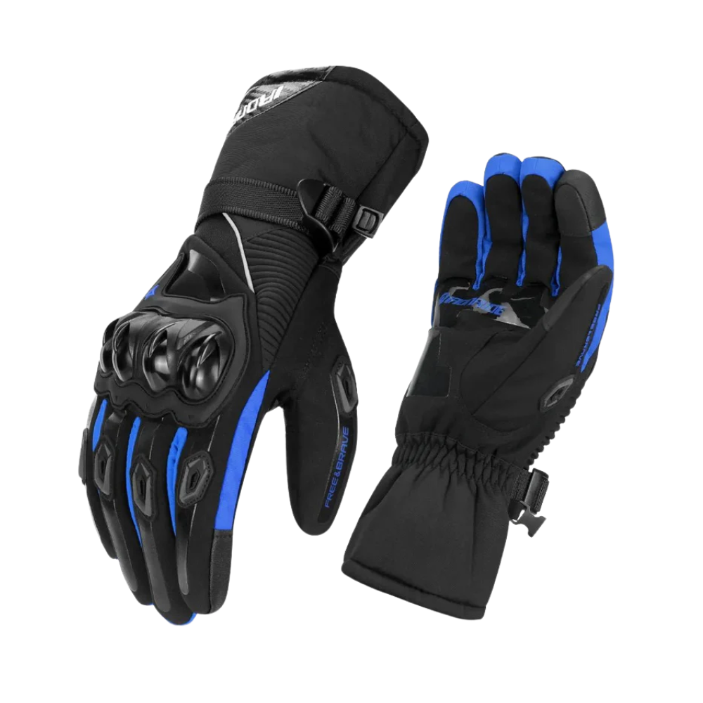 Gants de Moto Imperméables pour Hiver – Gants Isolants avec Coque de Protection Gants de moto Electro Paris Bleu M