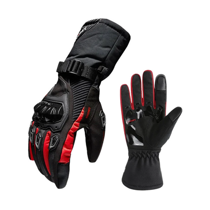 Gants de Moto Imperméables pour Hiver – Gants Isolants avec Coque de Protection Gants de moto Electro Paris Rouge M