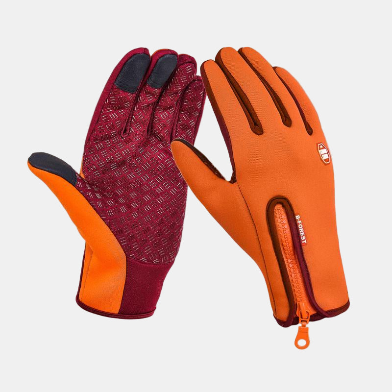 Gants d'Hiver Thermiques pour Sports de Plein Air – Gants Tactiles Imperméables Unisexes Gants d'hiver Electro Paris Orange S