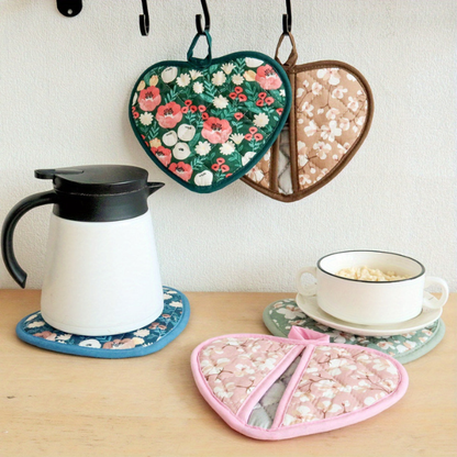 Gants de Cuisine Cœur – Protection Thermique Douce et Pratique Oven Mitts & Pot Holders Electro Paris