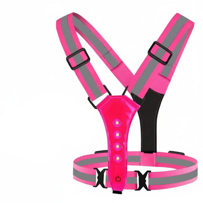 Gilet Lumineux Rechargeable pour Activités de Nuit Electro Paris Nouveau Set Rose
