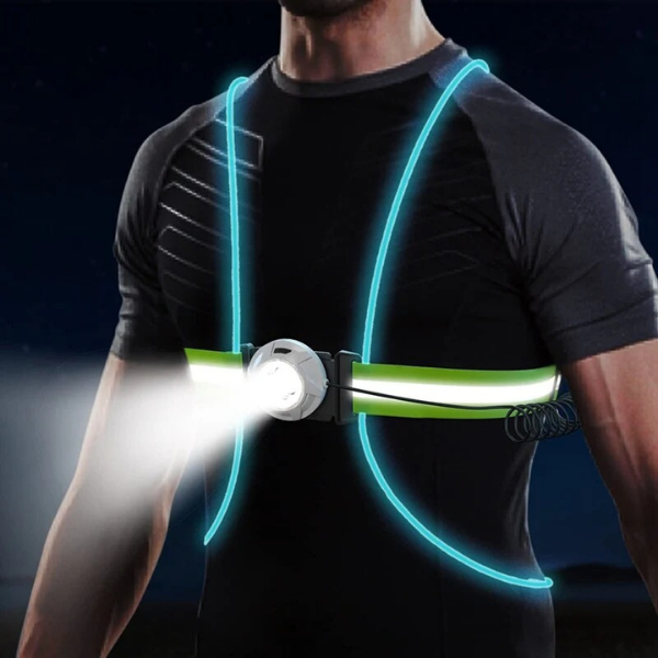 Gilet de sécurité LED puissant pour la course à pied ***LED Veiligheidsvest voor Hardlopen - ReflectSafe Electro Paris