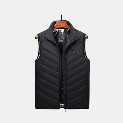 Gilet Chauffant à 13 Zones pour Sports Extérieurs – Veste Chauffante Électrique USB Unisexe Gilets Electro Paris Noir S