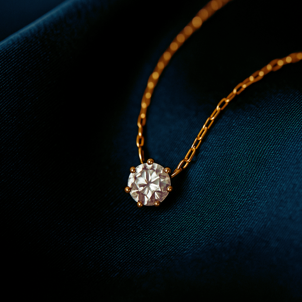 Collier Élégant en Argent Sterling avec Pendentif en Zirkonia Jewelry Necklace Round Electro Paris