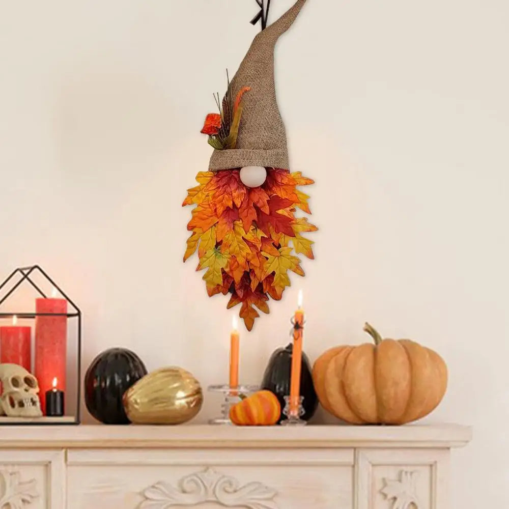 Décoration de Gnome Suspendu avec Citrouille – Suspension de Porte d'Automne pour Décor d'Halloween Décorations saisonnières Electro Paris
