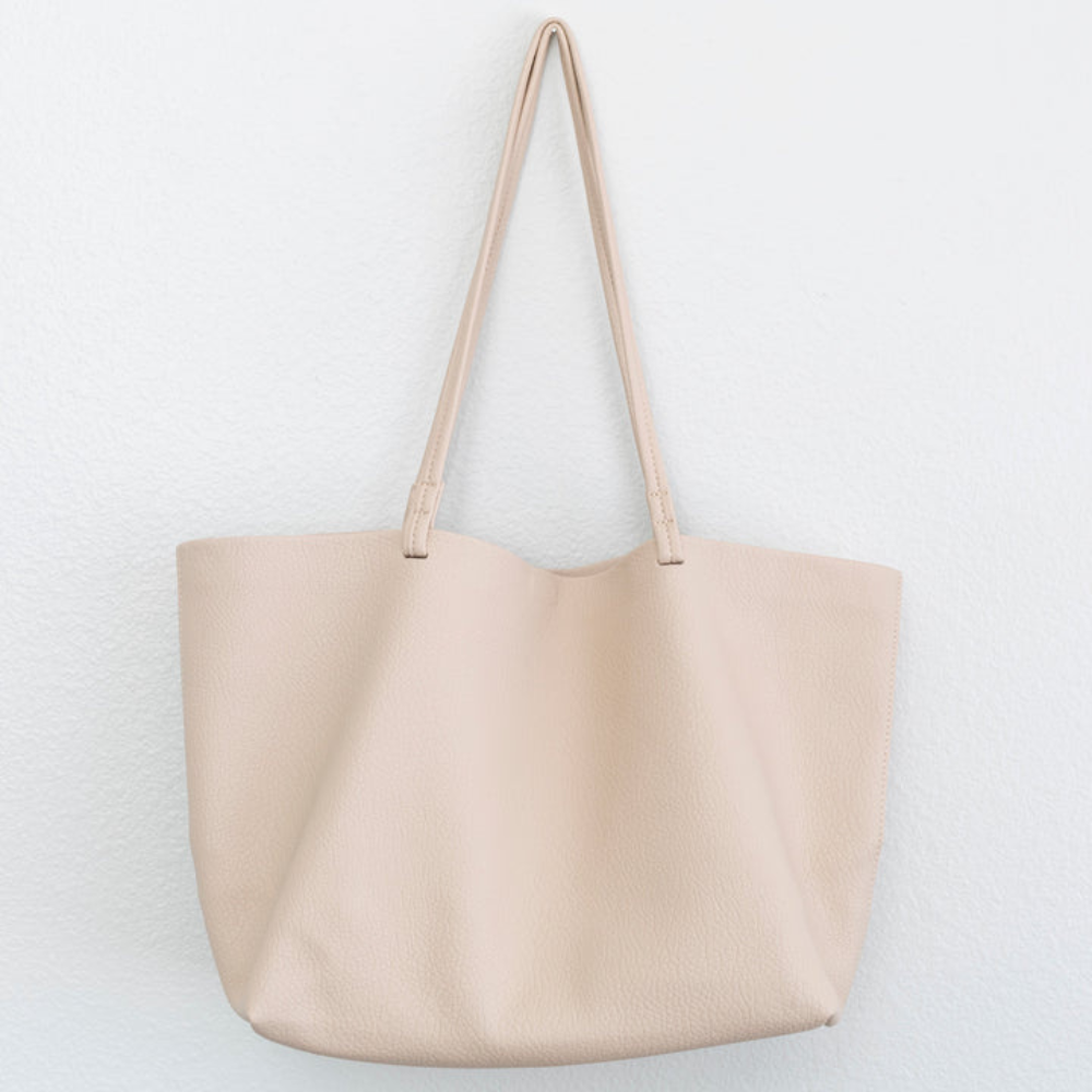 Grand Sac Fourre-Tout pour Femme – Sac d'Épaule en Cuir PU pour le Travail et le Voyage Sacs fourre-tout Electro Paris Abricot