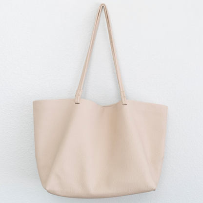 Grand Sac Fourre-Tout pour Femme – Sac d'Épaule en Cuir PU pour le Travail et le Voyage Sacs fourre-tout Electro Paris Abricot