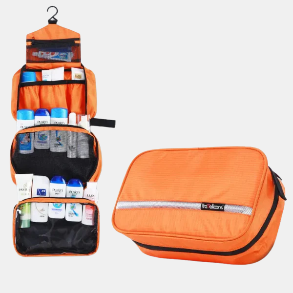 Grande Trousse de Toilette de Voyage – Imperméable, Spacieuse et Unisexe travel Electro Paris Orange