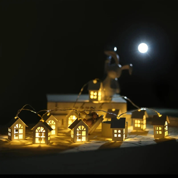Guirlande LED Maisons Enneigées – Éclairage de Noël Cozy et Festif Electro Paris