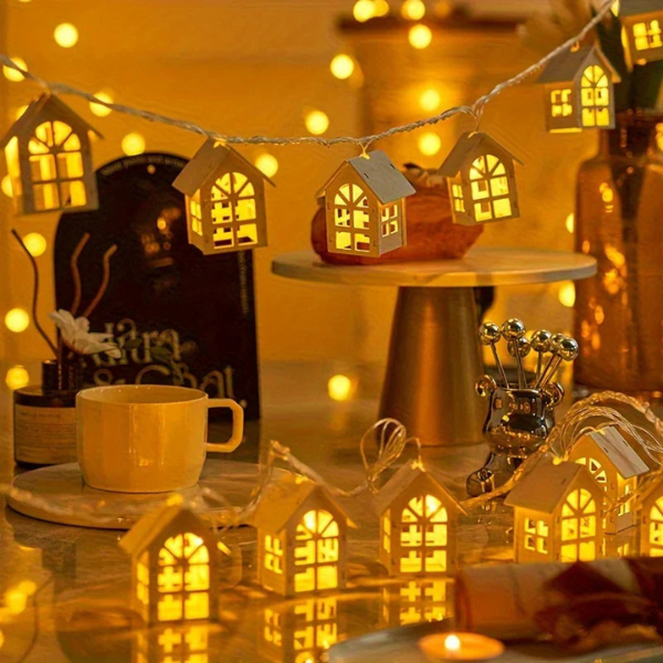 Guirlande LED Maisons Enneigées – Éclairage de Noël Cozy et Festif Electro Paris