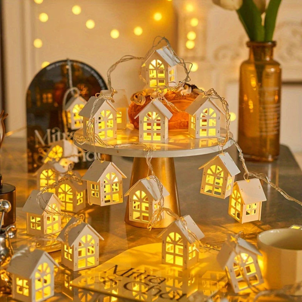 Guirlande LED Maisons Enneigées – Éclairage de Noël Cozy et Festif Electro Paris